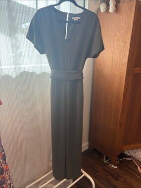 Boden Olive Green jumpsuit with V-Neck